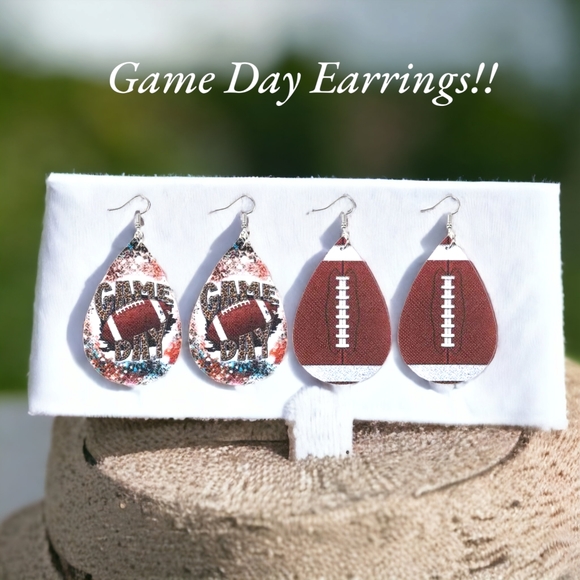 A Just-Jen Fav!!💖 2 Pairs of Women's Leather Game Day Football Earrings!!🏈💖 - Picture 16 of 16